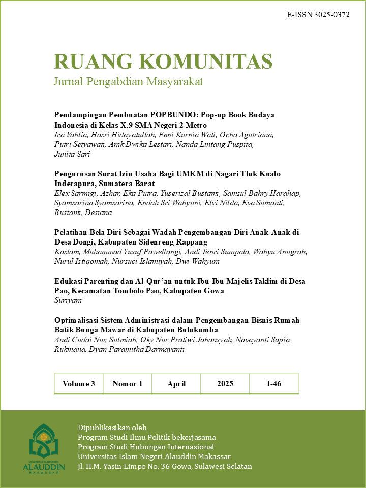 					View Vol. 3 No. 1 (2025): Ruang Komunitas: Jurnal Pengabdian Masyarakat
				