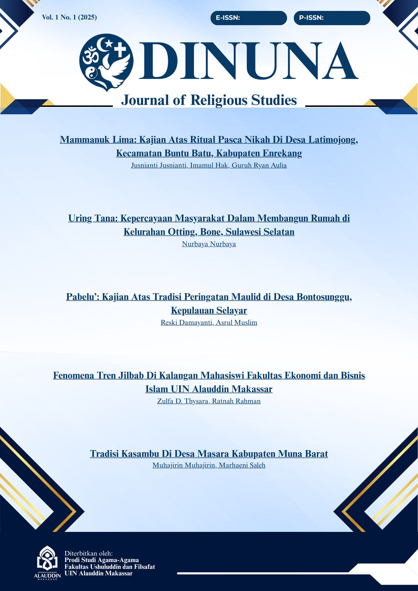					Lihat Vol 1 No 1 (2025): Journal of Religious Studies
				